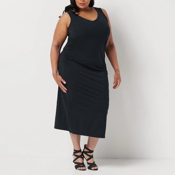 All Worthy Hunter McGrady Sleeveless V-Neck Tank Top Dress  10180 - Picture 1 of 3